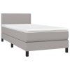 vidaXL Posteľný rám boxsping s matracom bledosivý 80x200 cm látka