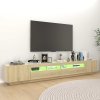 vidaXL TV skrinka s LED svetlami dub sonoma 260x35x40 cm
