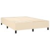 vidaXL Posteľný rám boxspring s matracom krémový 140x200 cm látka