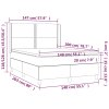 vidaXL Posteľný rám boxspring s matracom krémový 140x200 cm látka