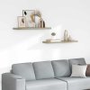 vidaXL Plávajúce nástenné police 2 ks, dubové 90x23,5x3,8 cm, MDF