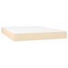 vidaXL Posteľný rám boxspring s matracom krémový 140x200 cm látka
