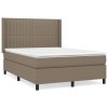vidaXL Posteľný rám boxspring s matracom sivohned 140x200 cm látka