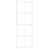vidaXL Interiérové dvere biele 76x201,5 cm tvrdené sklo a hliník úzke