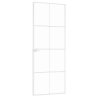 vidaXL Interiérové dvere biele 76x201,5 cm tvrdené sklo a hliník úzke
