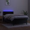 vidaXL Posteľ boxsping s matracom a LED čierna 90x200 cm zamat
