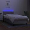 vidaXL Posteľ boxsping s matracom a LED bledosivá 80x200 cm látka