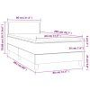 vidaXL Posteľ boxsping s matracom a LED bledosivá 80x200 cm látka