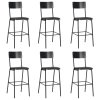 vidaXL Barové stoličky 6 ks čierne preglejka a oceľ