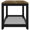 vidaXL Konferenčný stolík tmavohnedý a čierny 90x45x45 cm MDF a železo