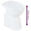 vidaXL Vysoké bezokrajové WC s jemným zatváraním o 7 cm vyššie keramické biele
