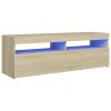 vidaXL TV skrinka s LED svetlami dub sonoma 120x35x40 cm
