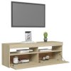 vidaXL TV skrinka s LED svetlami dub sonoma 120x35x40 cm
