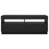 vidaXL TV skrinka s LED svetlami čierna 100x35x40 cm