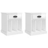 vidaXL Nočné stolíky 2 ks lesklé biele 43x36x50 cm