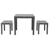 vidaXL Záhradný stôl s 2 lavičkami plastový hnedý