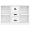 vidaXL Komoda vysoký lesk biela 104,5x35,5x67,5 cm kompozitné drevo