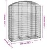 vidaXL Oblúkový gabionový kôš 150x50x160/180 cm pozinkované železo