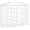 vidaXL Oblúkový gabionový kôš 200x50x140/160 cm pozinkované železo