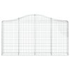 vidaXL Oblúkové gabiónové koše 3ks 200x30x100/120cm pozinkované železo