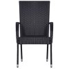 vidaXL Stohovateľné vonkajšie stoličky 4 ks polyratan čierne