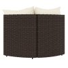 vidaXL Záhradné rohové pohovky s podložkami 2 ks hnedé polyratan