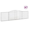 vidaXL Oblúkové gabiónové koše 7ks 400x30x100/120cm pozinkované železo