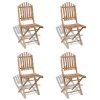 vidaXL Skladacie vonkajšie stoličky, bambus 4 ks