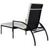 vidaXL Lehátko na opaľovanie s opierkou nôh PE ratan čierne