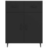 vidaXL Komoda čierna 69,5x34x90 cm kompozitné drevo