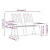 vidaXL 2-miestna záhradná lavička 165 cm oceľová čierna