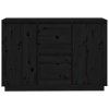 vidaXL Komoda čierna 111x34x75 cm borovicový masív