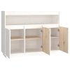 vidaXL Komoda biela 104,5x34x80 cm borovicový masív