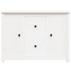 vidaXL Komoda biela 100x35x74 cm borovicový masív