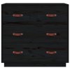 vidaXL Komoda čierna 80x40x75 cm borovicový masív