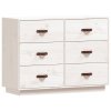 vidaXL Komoda biela 100x40x75 cm borovicový masív