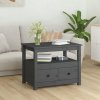 vidaXL Konferenčný stolík sivý 71x49x55 cm borovicový masív