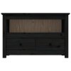 vidaXL TV skrinka čierna 79x35x52 cm masívna borovica