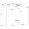 vidaXL Komoda sivý dub sonoma 88x30x65 cm spracované drevo