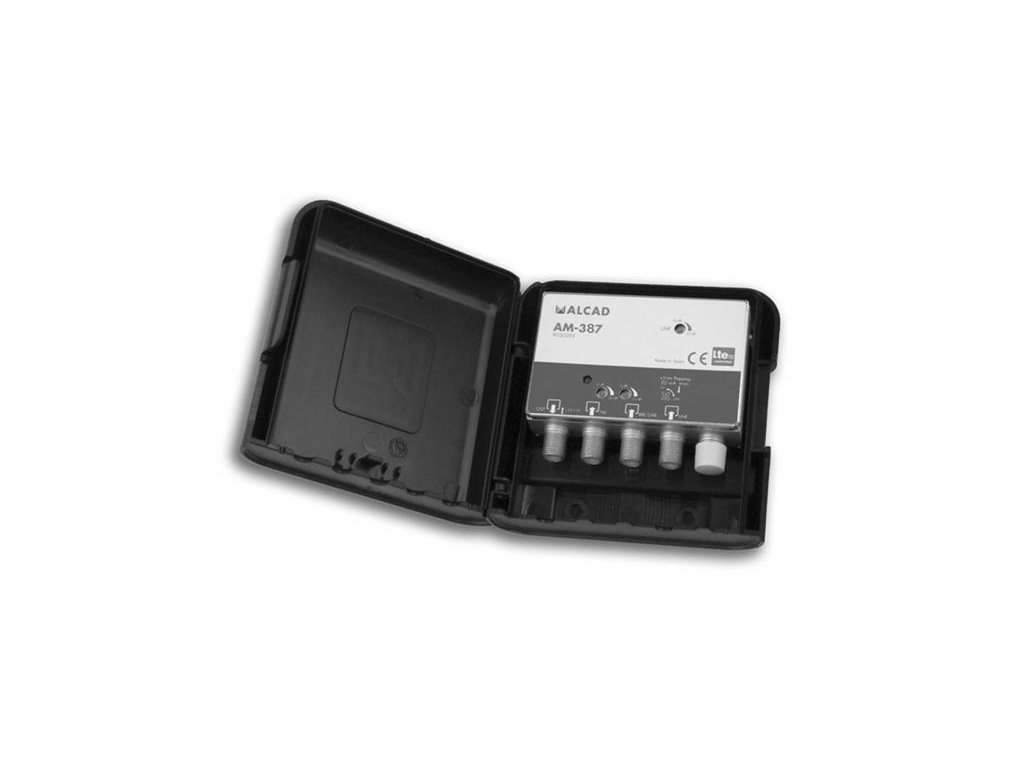 ALCAD Anténny zosilňovač ALCAD AM387,na stožiar, 1xFM G20dB, 1xDAB G20dB, 1xUHF G34dB, filter 5G, U108dBμV