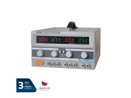 Zdroj laboratórny GETI GLPS 3005E  2x0-30V/ 0-5A+ (5V-3A)