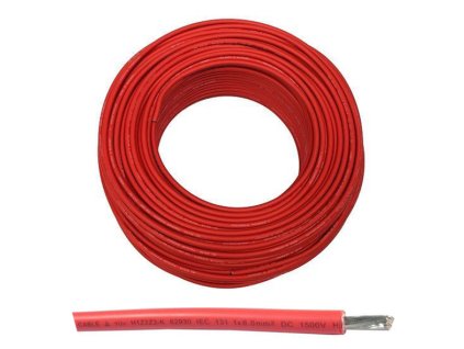 Solárny kábel 10mm2, 1500V, červený, 100m