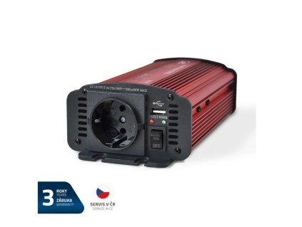 Menič napätia GETI GPI 612 12V/230V 600W USB Schuko