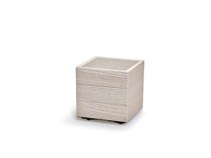 Kvetináč MADERA SQUARE ECO WOOD biely 28,8cm