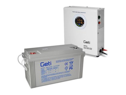 Zdroj záložný GETI GEP501 sinus 500W nástenný + baterie 120Ah