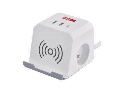 Predlžovací kábel EMOS P0212CQ s bezdrôtovou nabíjačkou