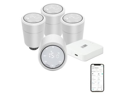 Smart sada termostatických hlavíc a centrálnej jednotky IMMAX NEO 07732C ZigBee Tuya