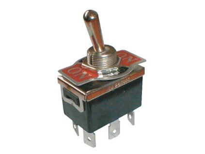 TIPA Přepínač páčkový 3pol./6pin ON-OFF-ON 250V/10A