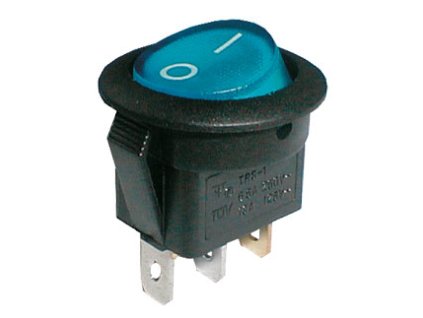 TIPA Přepínač kolébkový kul. pros. 2pol./3pin ON-OFF 250V/6A modrý