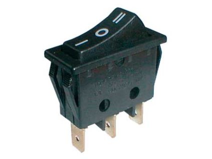 TIPA Přepínač kolébkový 3pol./3pin (ON)-OFF-(ON) 250V/15A černý